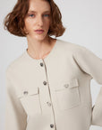 Mısırlı 1951 Beige Buttoned Pocket Detailed Short Women's Jacket  - Porterist 2