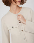 Mısırlı 1951 Beige Buttoned Pocket Detailed Short Women's Jacket  - Porterist 3