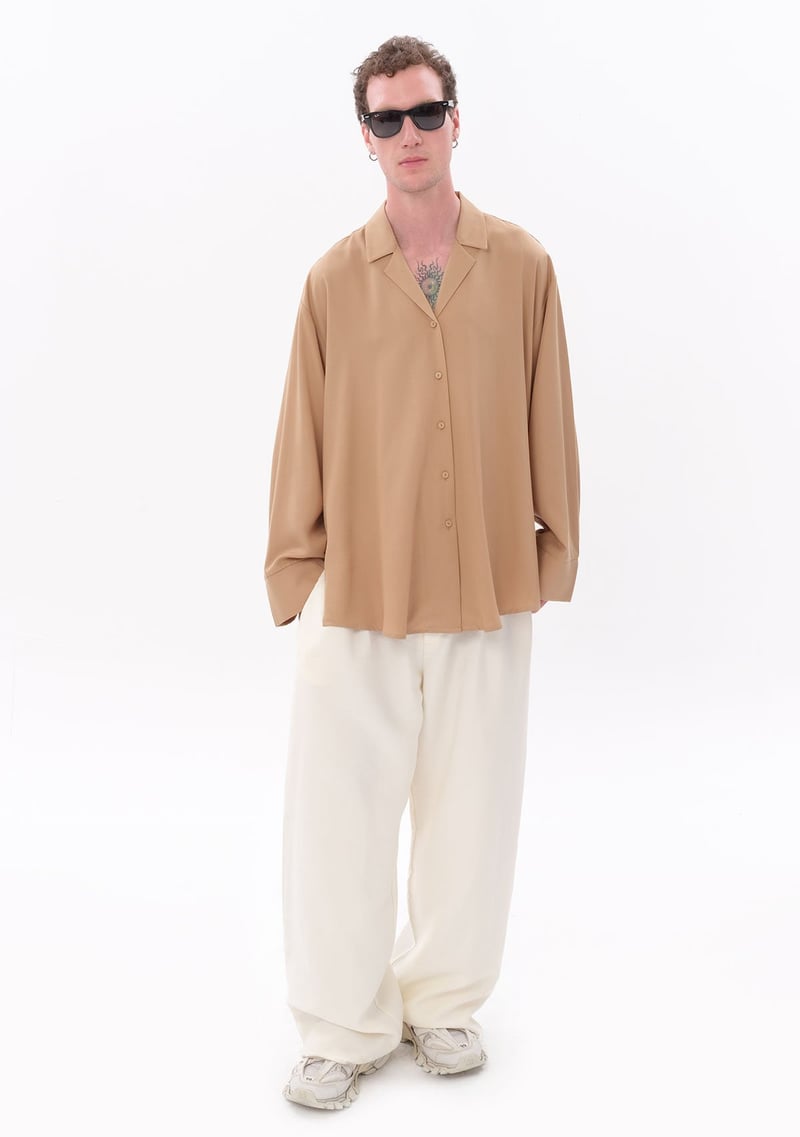 Beige Men's Oversize Shirt