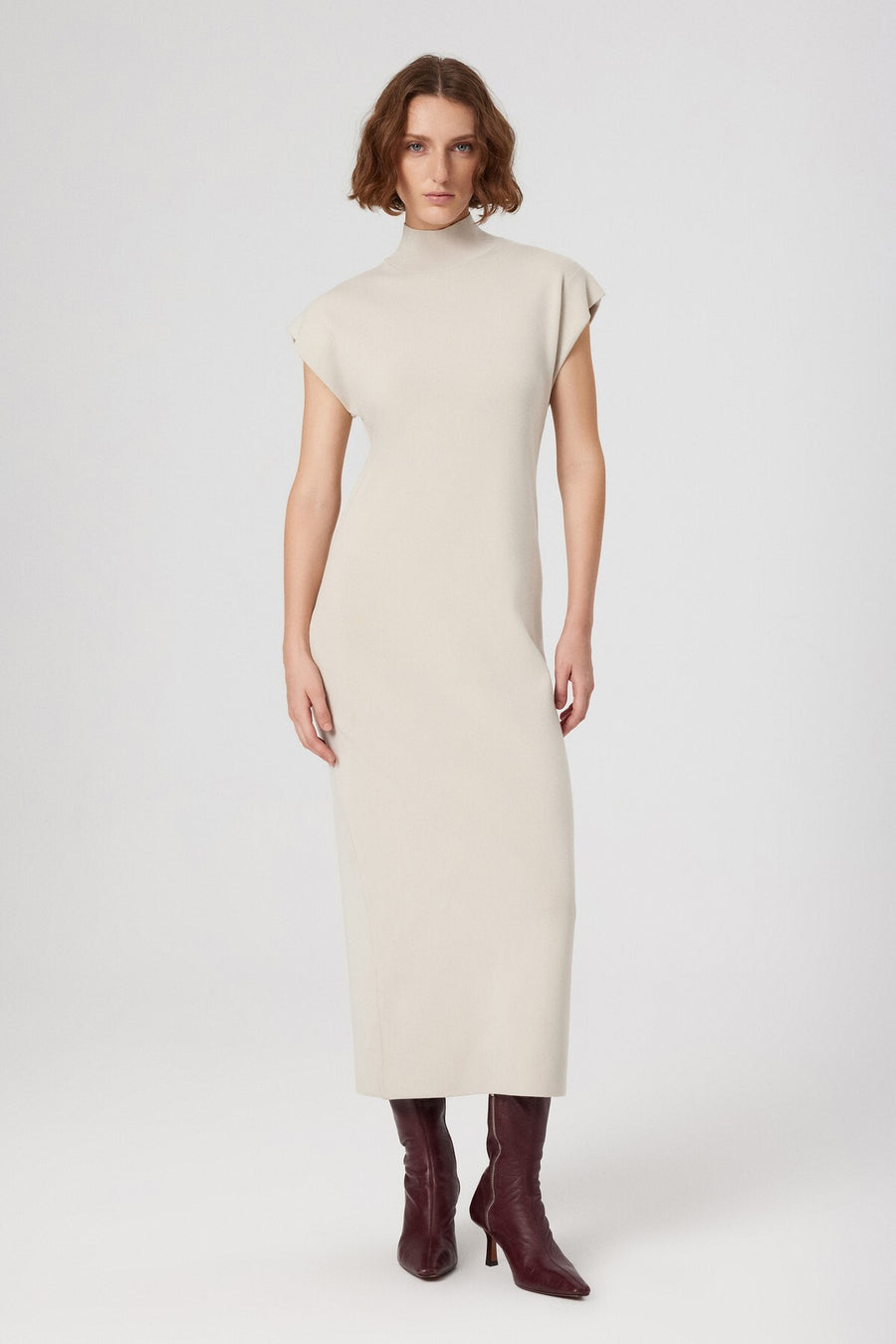 Mısırlı 1951 Beige Stingray Turtleneck Long Dress  - Porterist 1