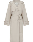 Women's Trench Coat Stone with Waist Ties  - Porterist 4