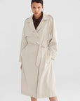 Women's Trench Coat Stone with Waist Ties  - Porterist 1