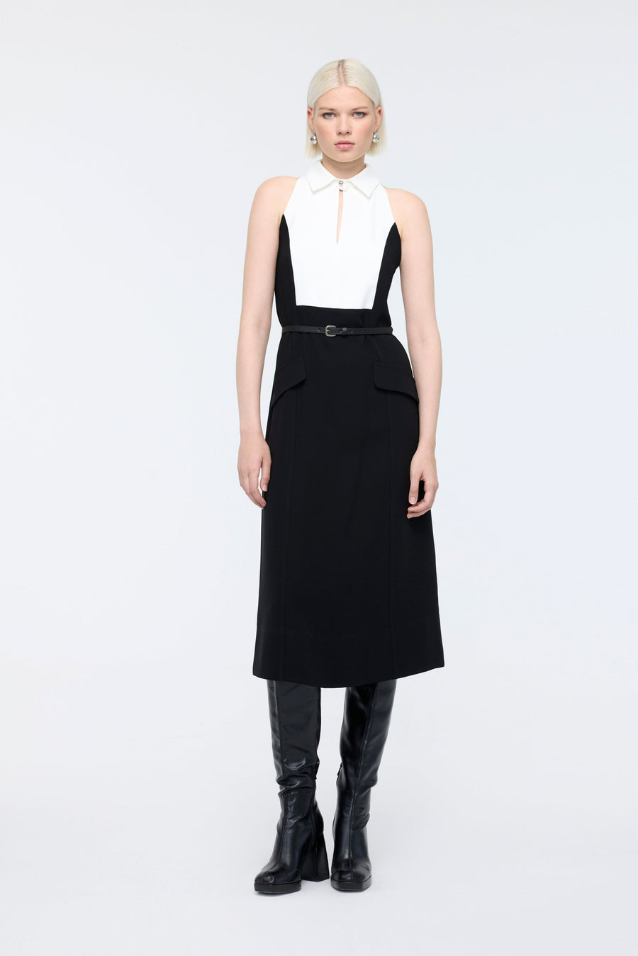 Belted Black Tuxedo Dress  - Porterist 1