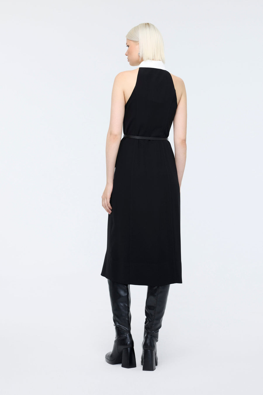 Belted Black Tuxedo Dress  - Porterist 2