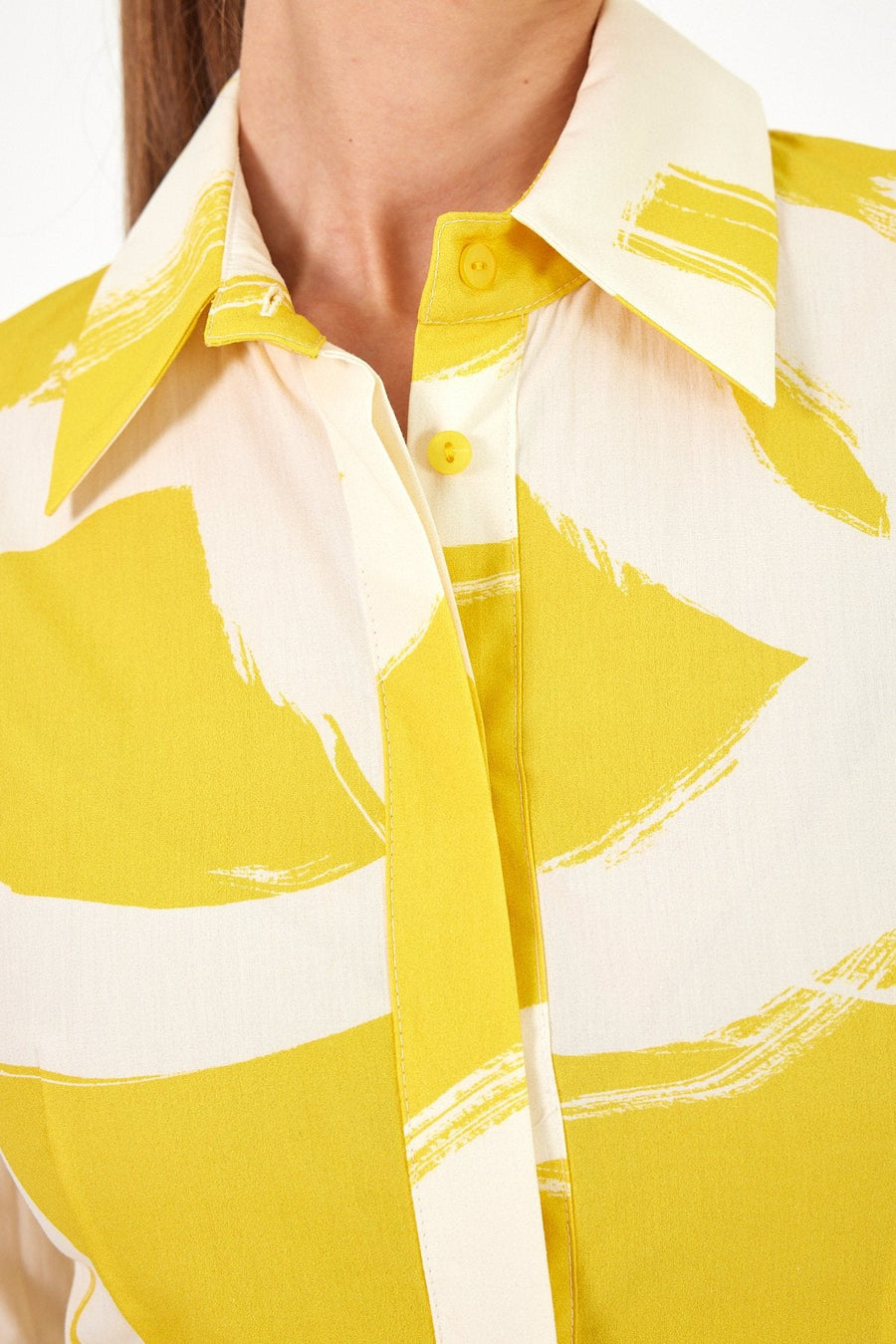 Sandra  Collared Long Yellow Dress
