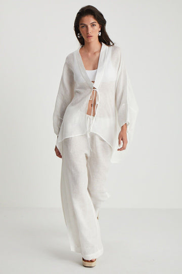 White Beach Linen Pants  - Porterist 1