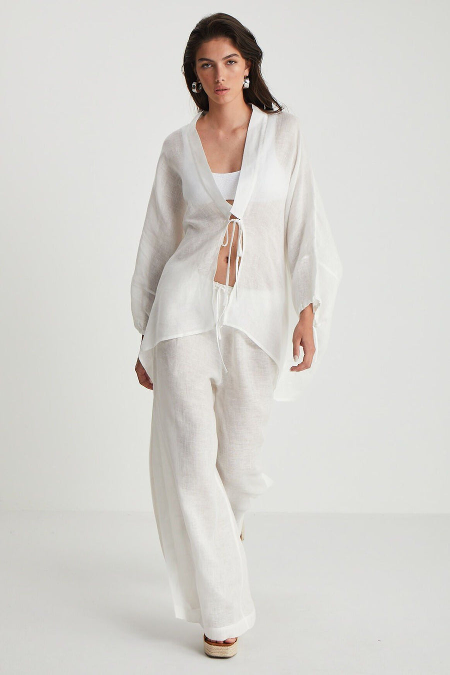 White Beach Linen Pants  - Porterist 1