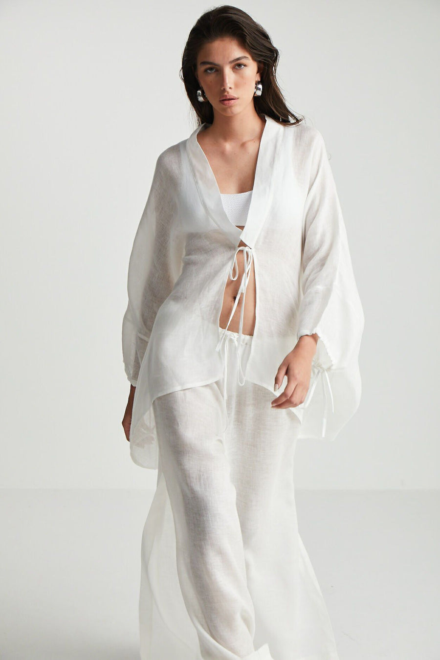 White Beach Linen Pants  - Porterist 4