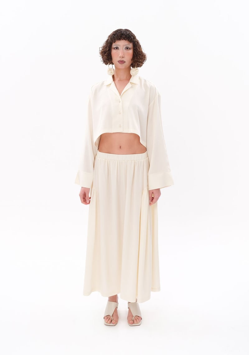 White Oversize Crop Shirt  - Porterist 1