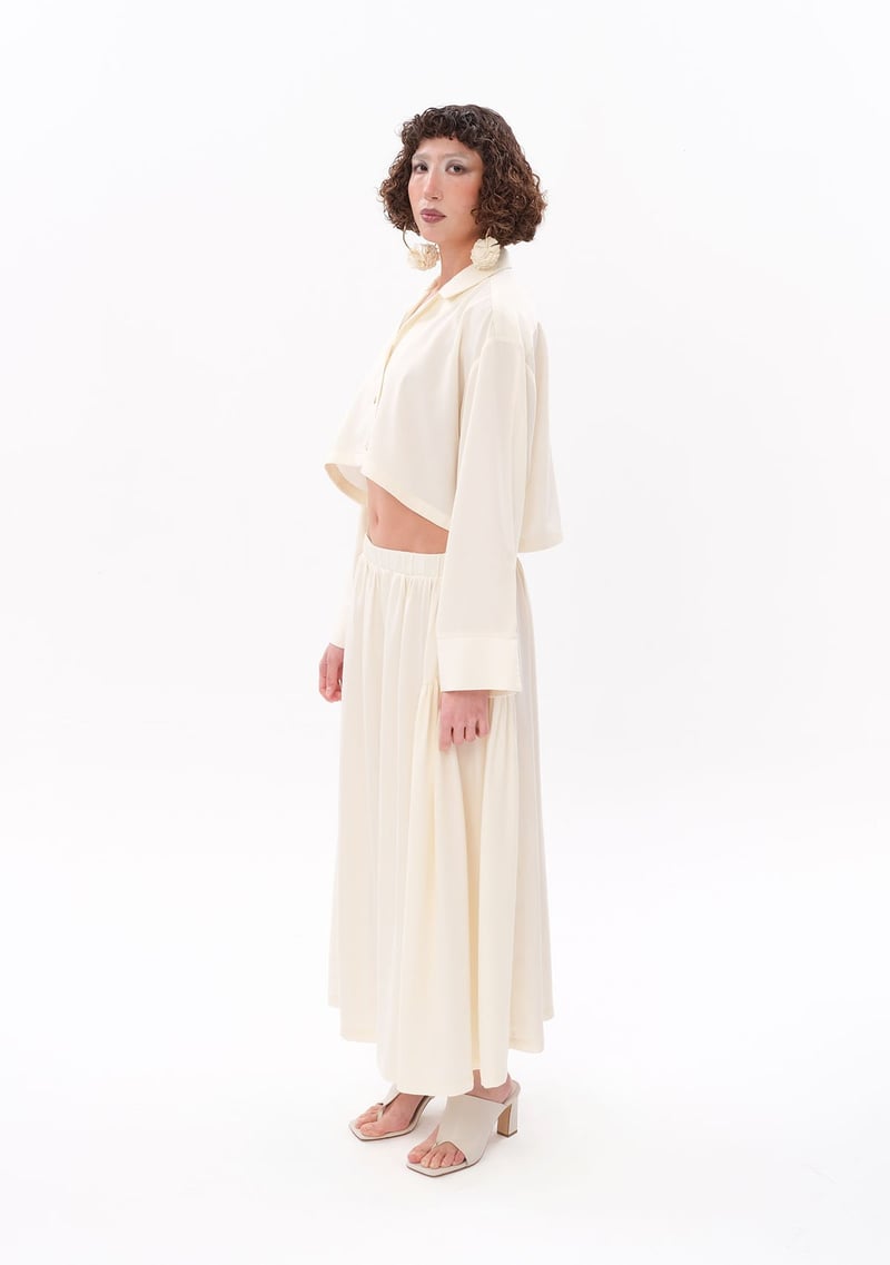 White Oversize Crop Shirt  - Porterist 6