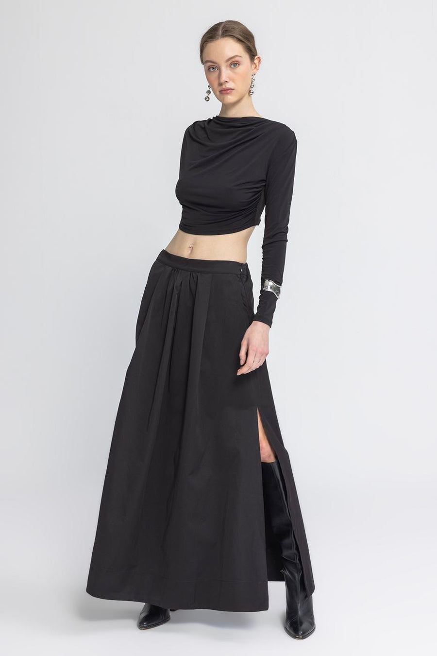 BSL Black Ruffled Maxi Skirt  - Porterist 1