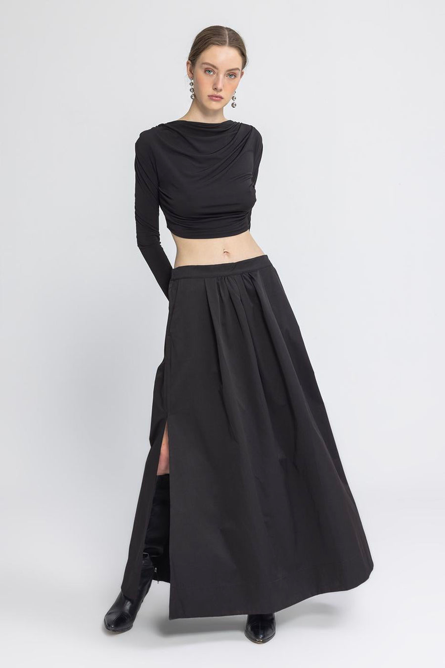 BSL Black Ruffled Maxi Skirt  - Porterist 2