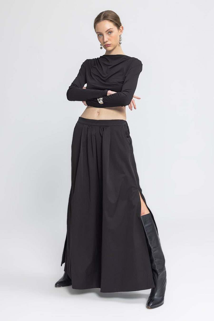 BSL Black Ruffled Maxi Skirt  - Porterist 4