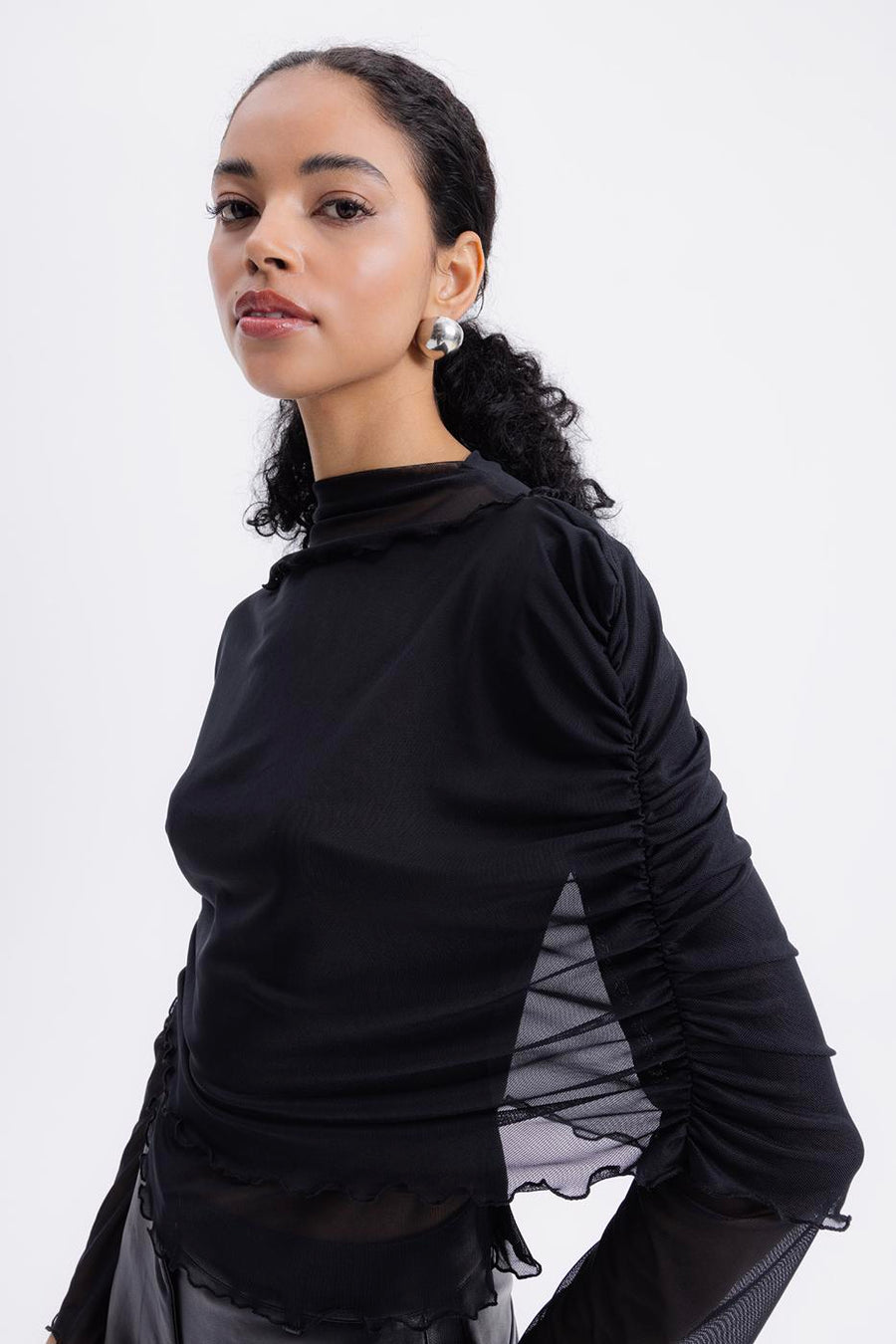 Black Tulle Cape Blouse  - Porterist 2