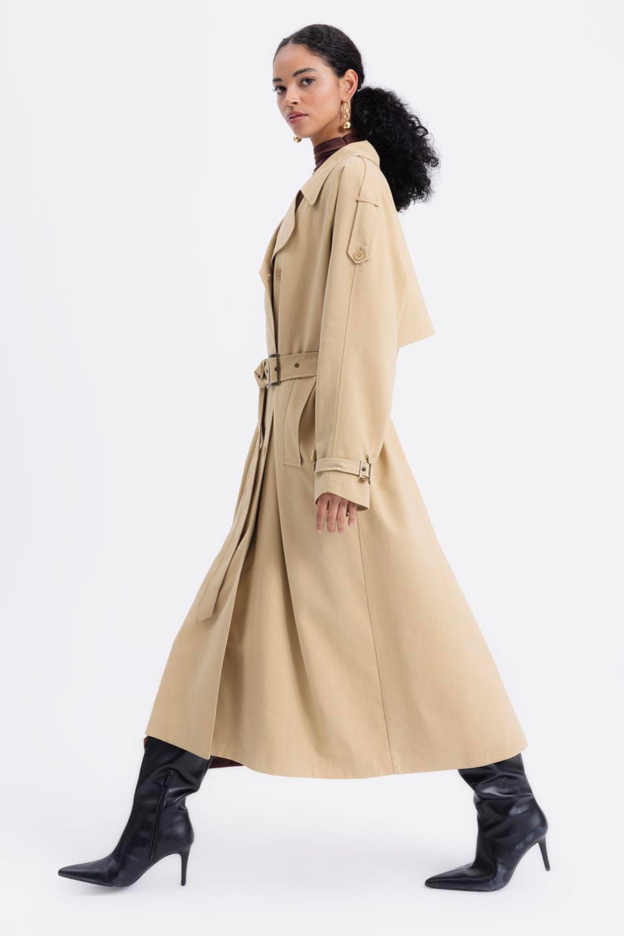 BSL Camel Oversized Lined Trench Coat  - Porterist 1