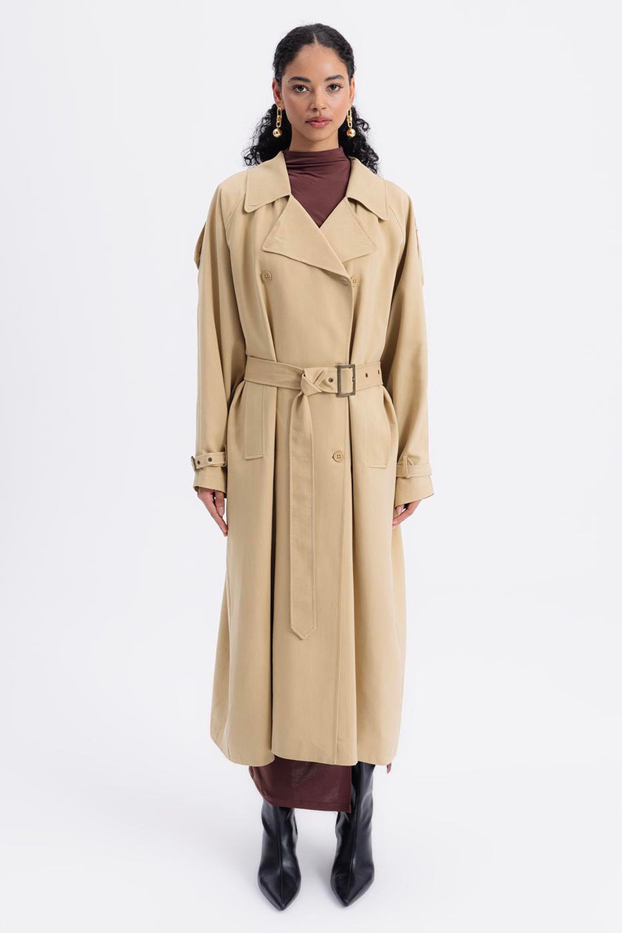 BSL Camel Oversized Lined Trench Coat  - Porterist 3