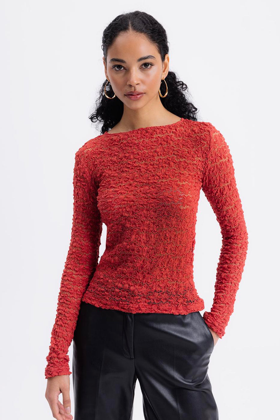 Coral Tulle Lace Top  - Porterist 1