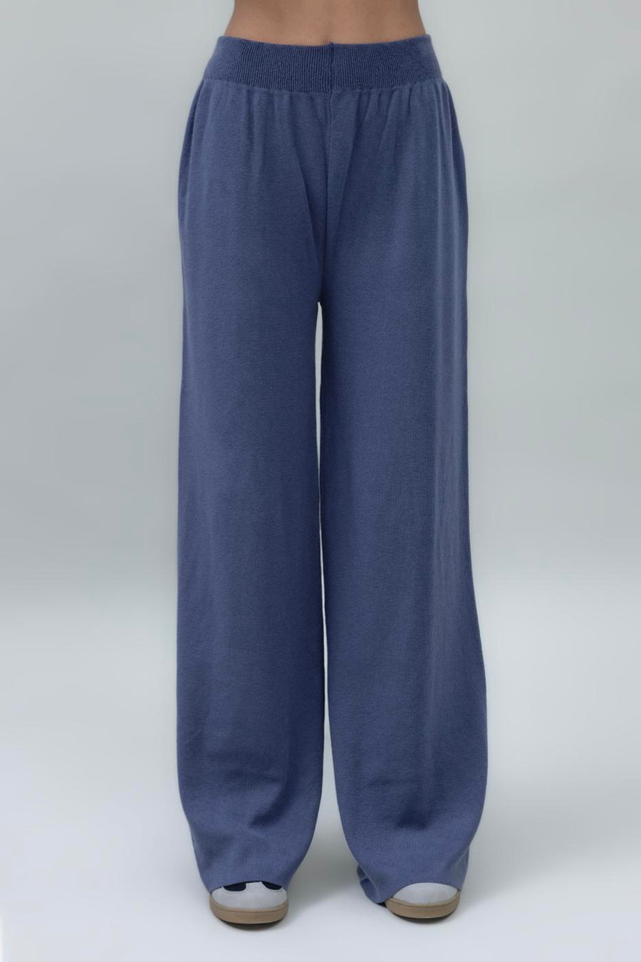 Indigo Wide Leg Knitted Trouser  - Porterist 4