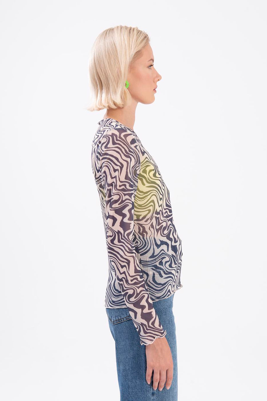 Navy Blue Long Sleeve Tulle Body  - Porterist 4