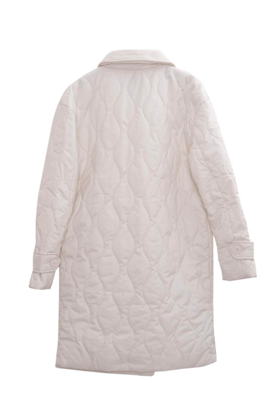 Off White Jacket Collar Quilted Puffer Coat