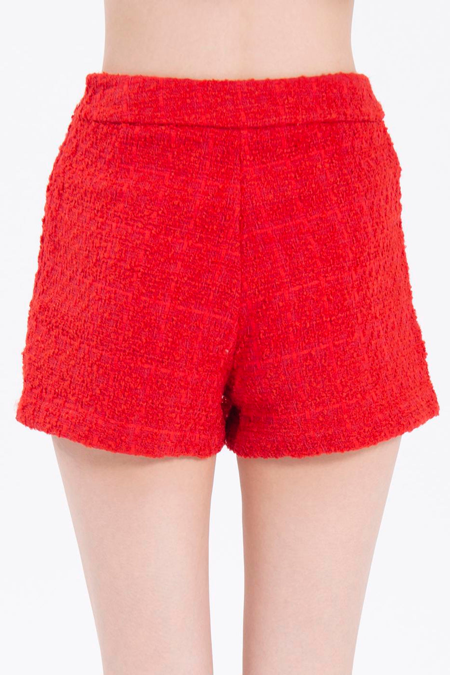 Red Mini Skirt Look Shorts