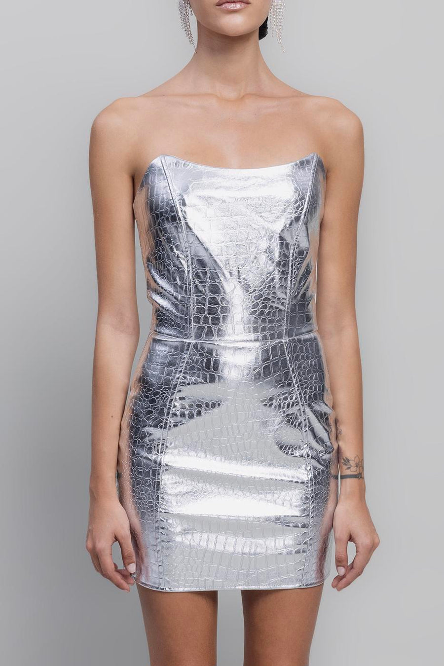 Silver Gilded Straples Mini Dres  - Porterist 4