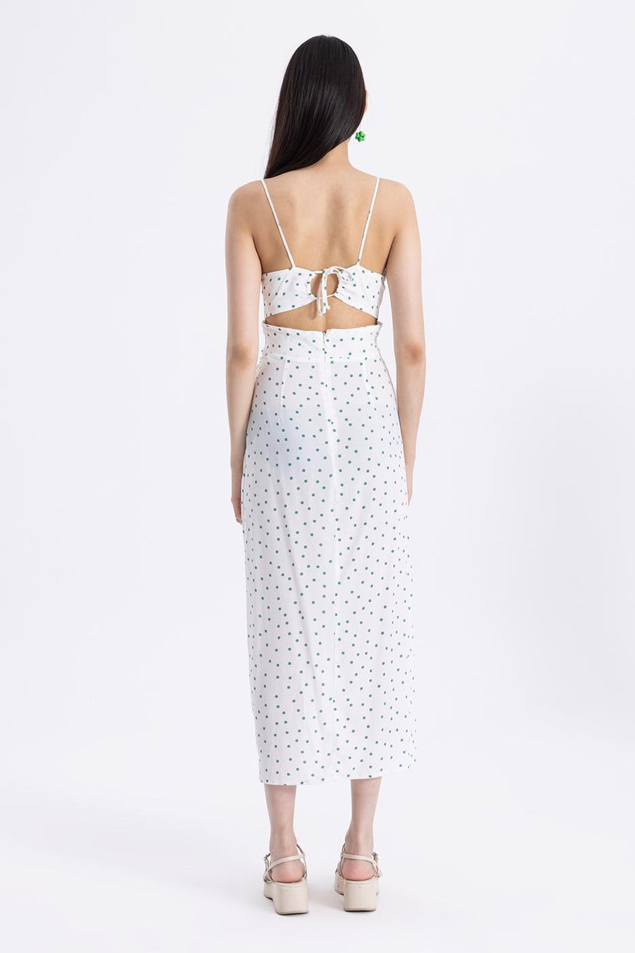 White Strappy Corset Midi Dress