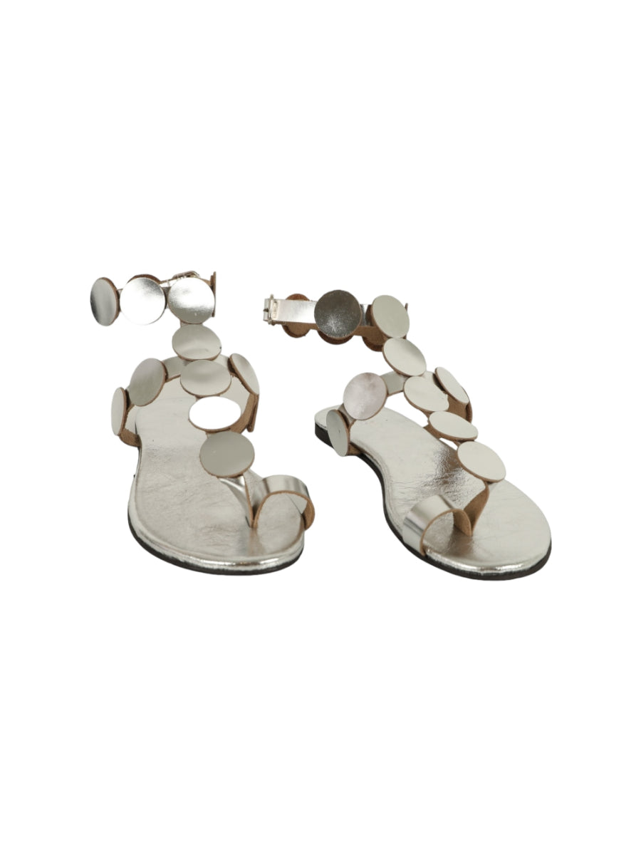 Genuine Leather Naomi Silver Sandals - Porterist 1