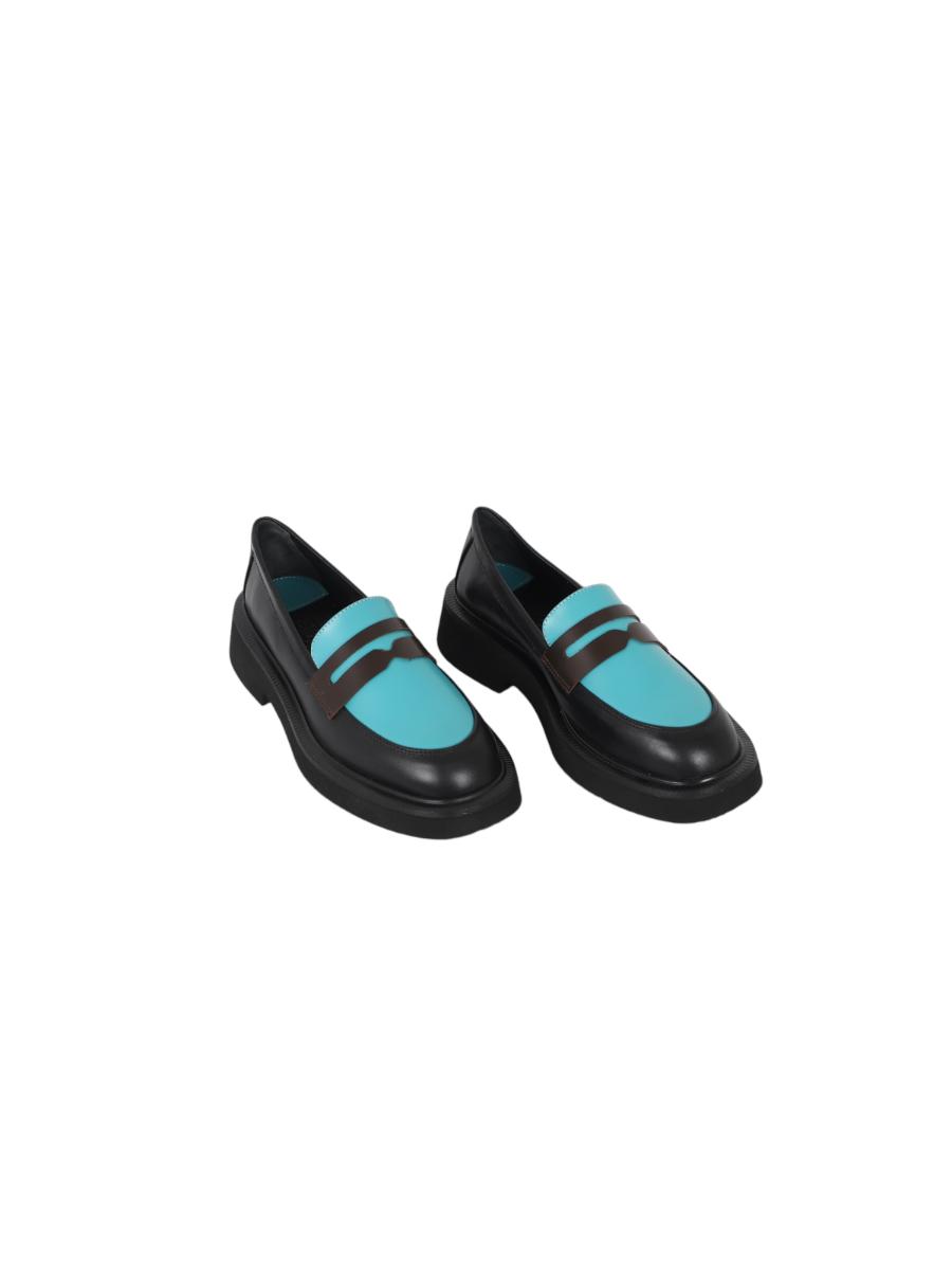 Josie Two-Tone Loafers Black-Blue - Porterist 1