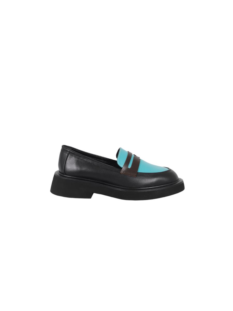 Josie Two-Tone Loafers Black-Blue - Porterist 2