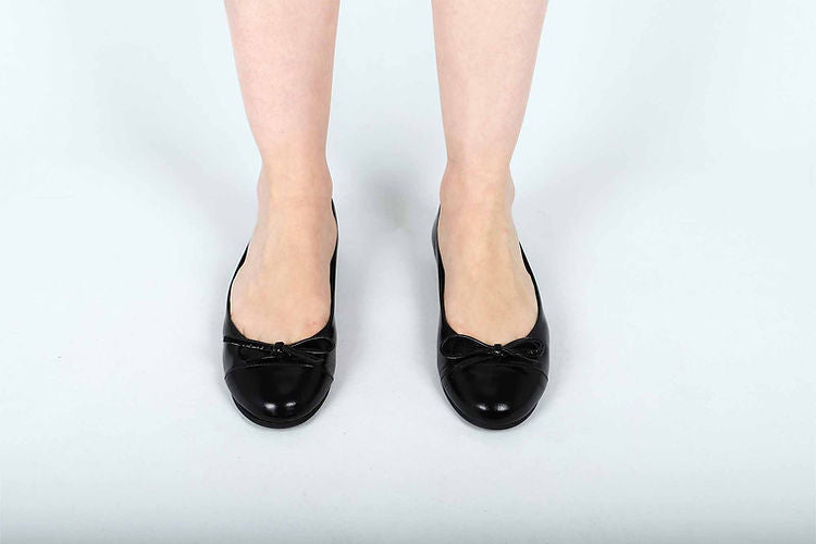 Sadıe Black Classic Ballet Flat with Bow - Porterist 3