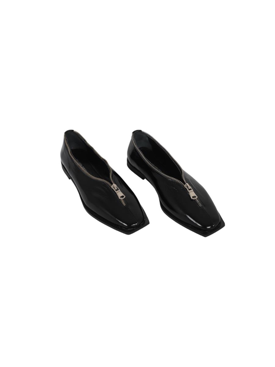 Zippy Zipper Detailed Ballerinas Black - Porterist 1