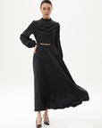 Belt Detailed Stylish Dress Black Fınal Item - Porterist 3