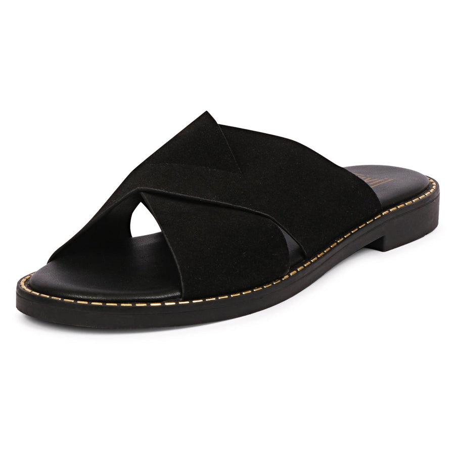Vivi Blu Blossom Flats Footwear Black 