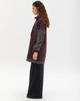 Fabric Mixed Double Look Sweatshirt Claret Red