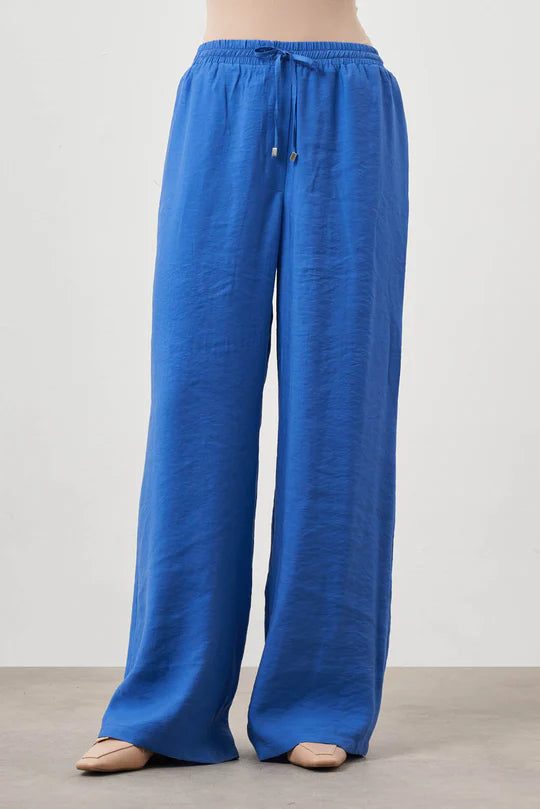 Mizalle Wide Leg Pants Blue Apparel Blue
