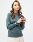 Crewneck Knitwear Blouse Mold Green