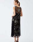 Flower Detailed Chiffon Evening Dress Standard Color  - Porterist 2