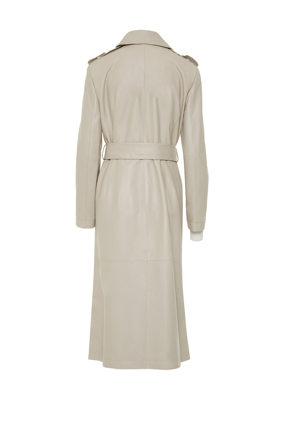 Beige Leather Trench With Snap Detail And Portable Belt Fınal Item - Porterist 3