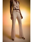 Cream Rosie Slim Fit Linen Pants | Porterist