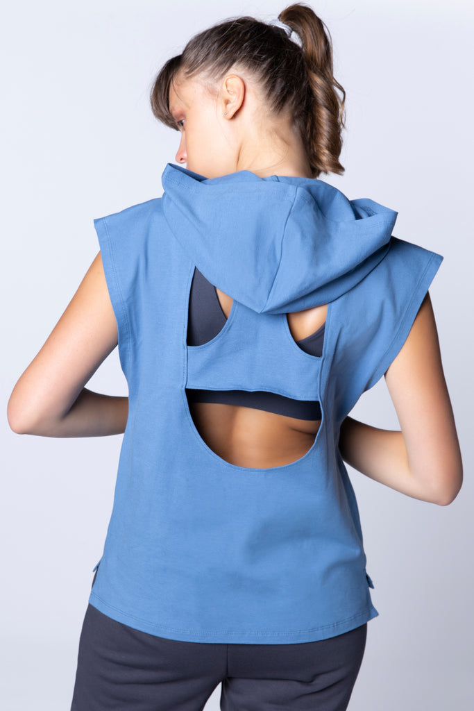 Cut - out Hoodie Blue | Porterist