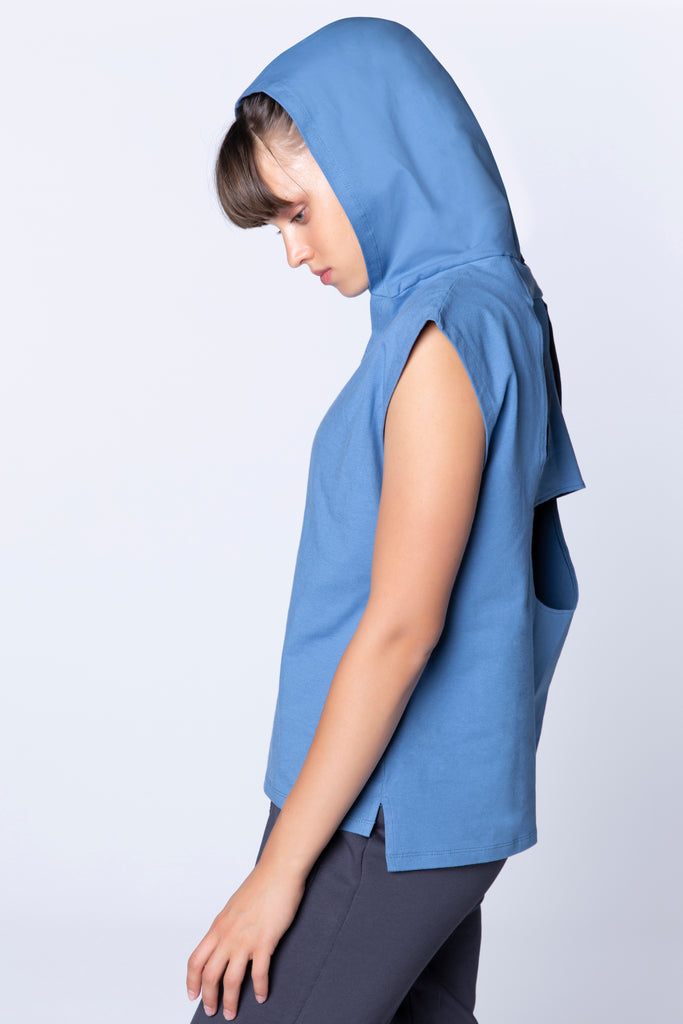 Cut - out Hoodie Blue | Porterist