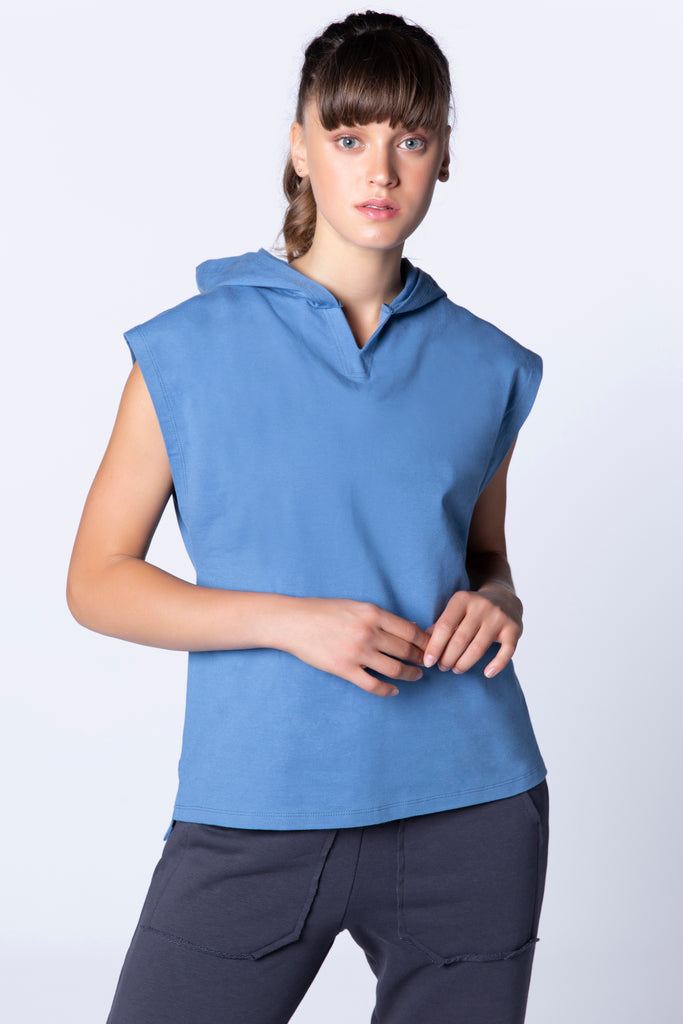 Cut - out Hoodie Blue | Porterist