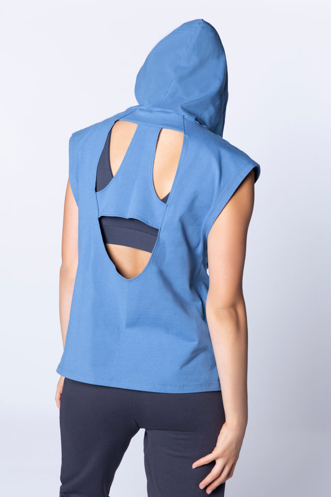 Cut - out Hoodie Blue | Porterist