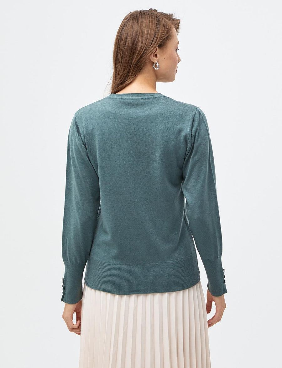 Crewneck Knitwear Blouse Mold Green