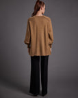 Knitwear Tunic with Chain Detail on the Shoulder Milk Brown