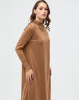 Half Turtleneck Knitwear Dress Beige