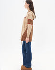 Garnished Gathering Detail Sweatshirt Milk Brown