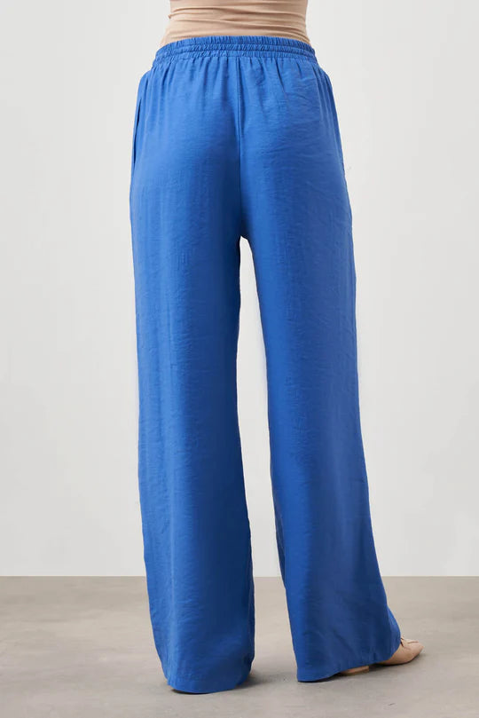 Mizalle Wide Leg Pants Blue Apparel Blue