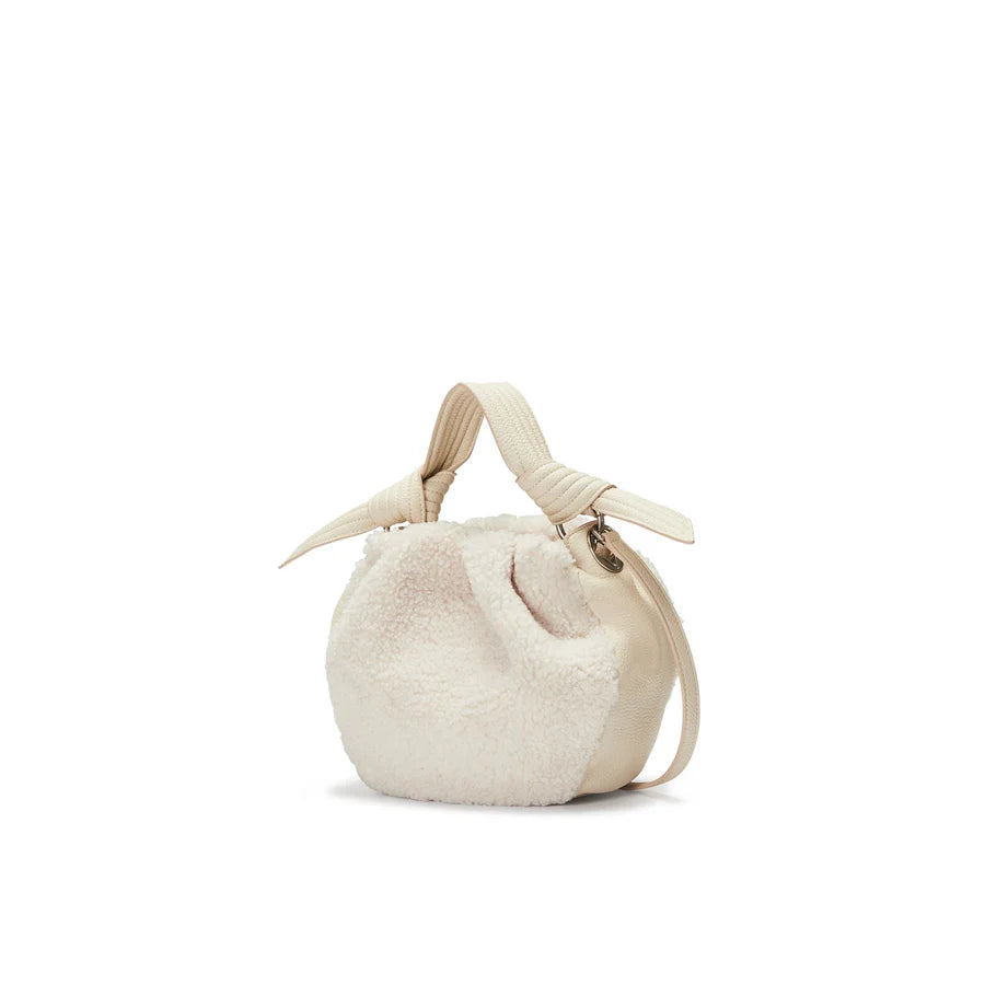 Oryany Selena Eco Fur Bucket Medium Crossbody Handbags Vanilla Cream 